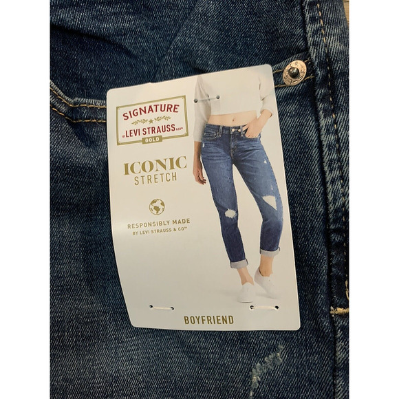 LEVI STRAUSS GOLD Signature Boyfriend Denim Crop Stretch Jeans Women's Sz 11 /30 - Picture 7 of 10
